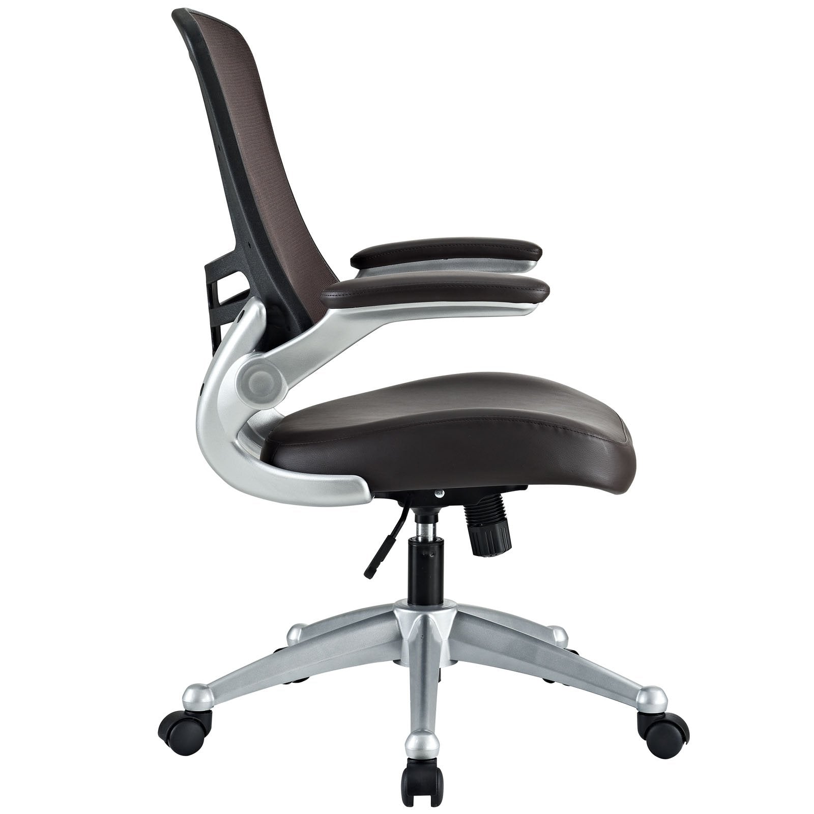 Modway Attainment Mesh Back and Vinyl Seat Modern Office Chair in Brown