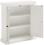 Crosley Furniture Seaside Wall Mounted Bathroom Storage Medicine Cabinet with Shelves, Distressed White