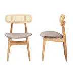 Baxton Studio Tarana Mid-Century Fabric Dining Chair, Grey/Natural Oak/Light Brown, 2/Set (234-2P-13293-HT)