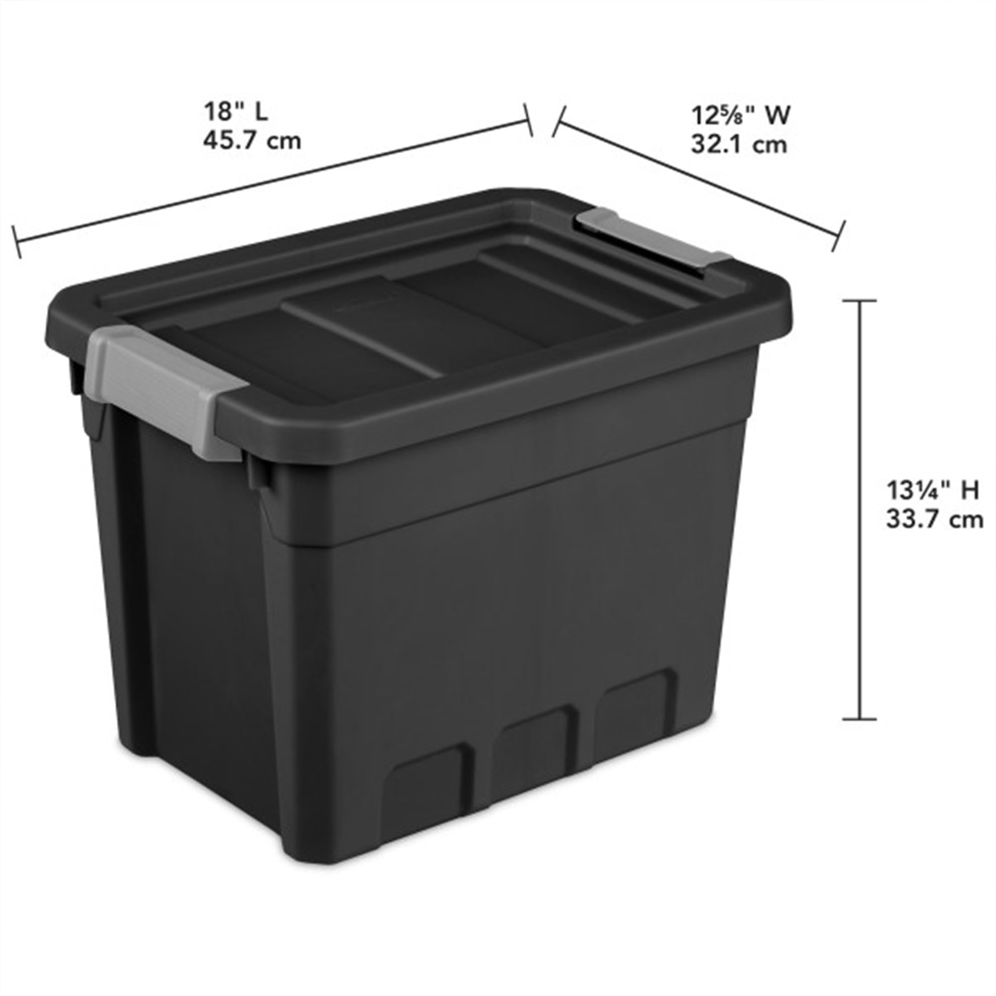 Sterilite 7.5 Gallon Plastic Stacker Tote, Heavy Duty Lidded Storage Bin Container For Stackable Garage And Basement Organizatio