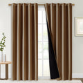 NICETOWN Full Shade Curtain Panels, 62 x 84 inch, Gold Brown, Pair of Energy Smart & Noise Blocking Out Blackout Drapes for Dini