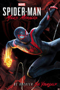 POSTER STOP ONLINE Spider-Man Miles Morales - Marvel Gaming Poster (Game Cover - Key Art - Cybernetic Swing) (Size 24 x 36)