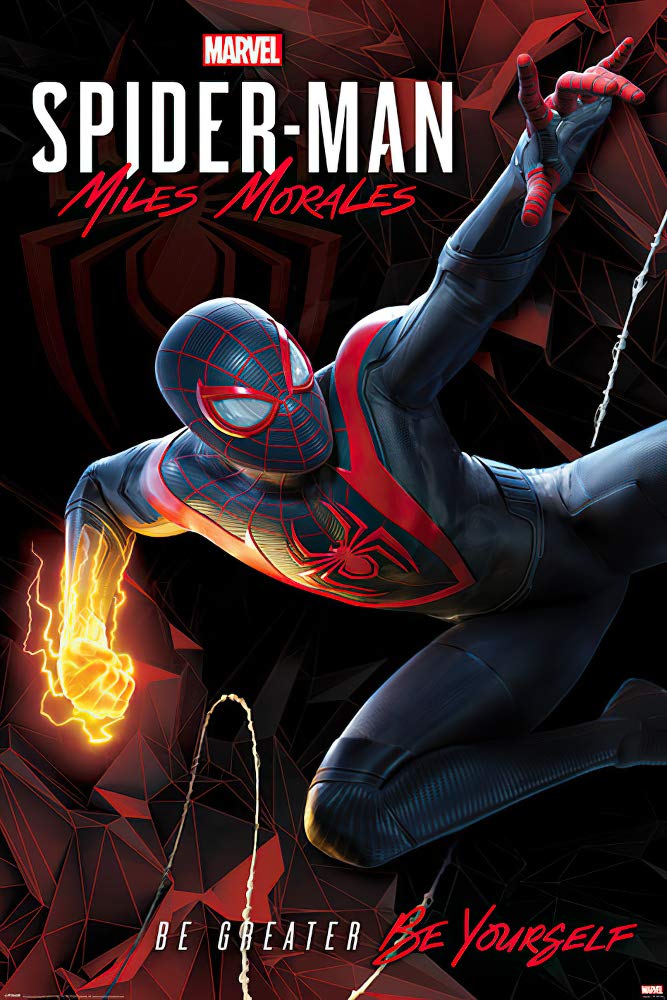 POSTER STOP ONLINE Spider-Man Miles Morales - Marvel Gaming Poster (Game Cover - Key Art - Cybernetic Swing) (Size 24 x 36)