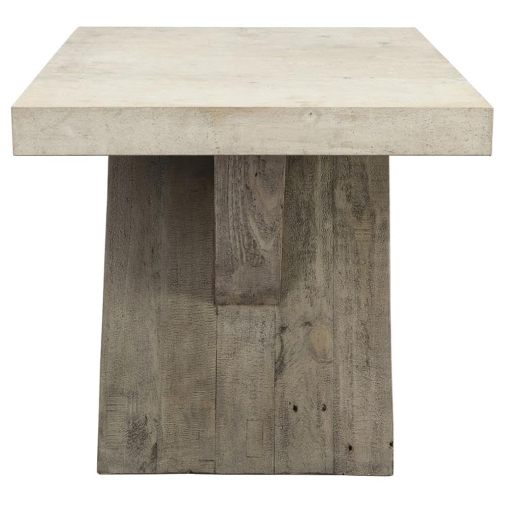 Kosas Home Durant Transitional Wood End Table in Antique White/Corsican Gray