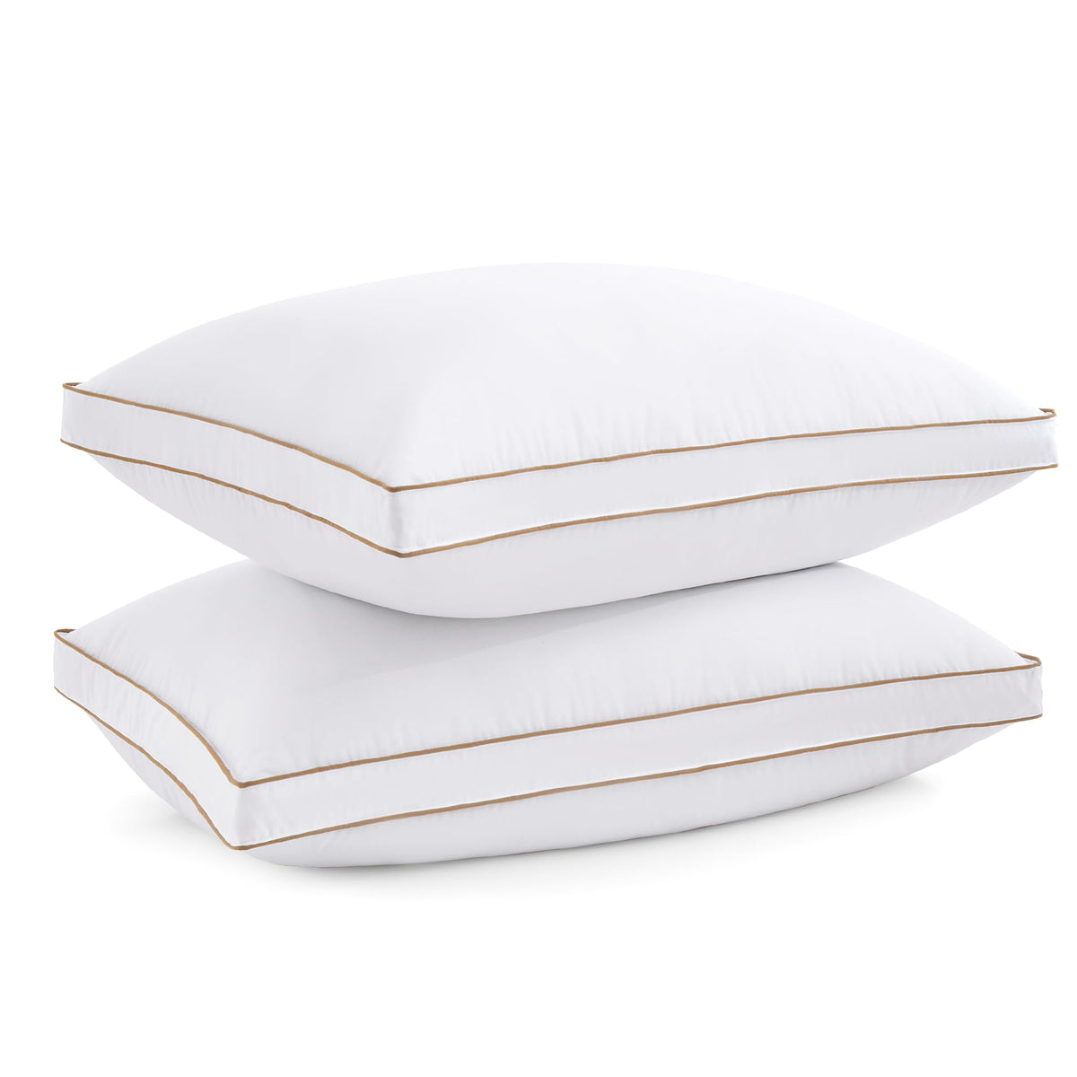 puredown Goose Feather Down Pillows with 100% Cotton Cover, Soft Fluffy Luxury Hotel Collection Pillows Standard Size Set of 2, 