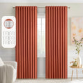 Miulee Back Tab Burnt Orange Blackout Curtains 90 Inch Long 2 Panels Set For Living Room Bedroom, Fall Terracotta Rod Pocket/Pinch Pleated Thermal Insulated Room Darkening Light Blocking Curtains