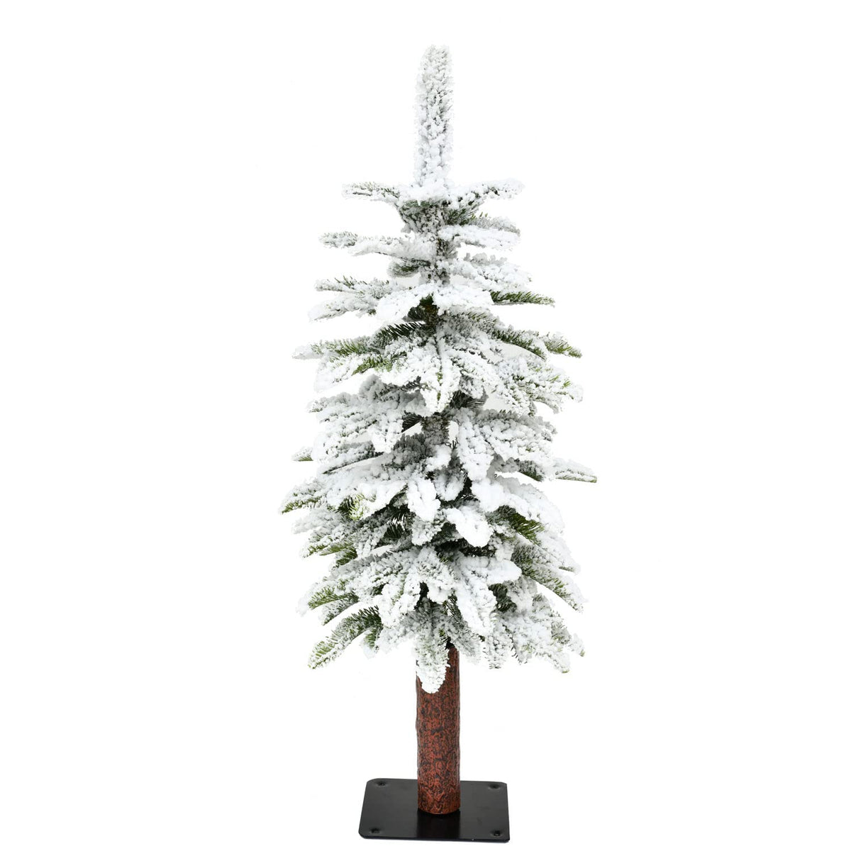 Fraser Hill Farm 3-Ft. Snowy Downswept Tree, No Lights | Metal Stand Included | Festive Christmas Holiday Decor | White | Ffsd036-0Sn