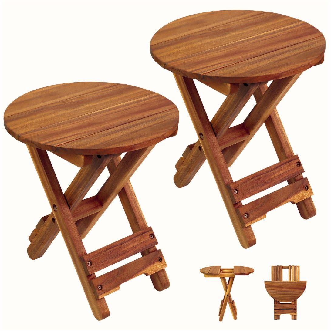 Daxuly Small Patio Table, Outdoor Folding Side Table, Portable Side Table, Small Side Table, Accent Table, Small Coffee End Tabl