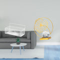 EnakshiFloating Metal Wire Basket Shelf Organizer With Leaf Iron Figurine Sculpture For Kitchen Bathroom Living Room Bedroom Off