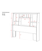 Prepac Sonoma Traditional Full/Queen Headboard With Slant-Back Bookcase, Functional Tall Bookcase Headboard 10.25' D X 65.75' W X 55.75' H, Espresso, Esh-6656