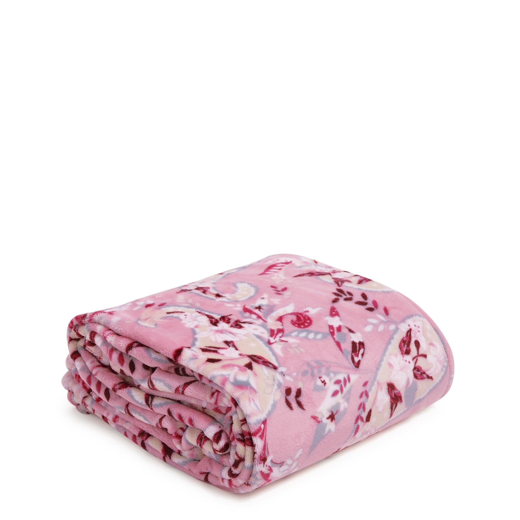 Vera Bradley Women'S Fleece Plush Throw Blanket, Botanical Paisley Pink, 80 X 50