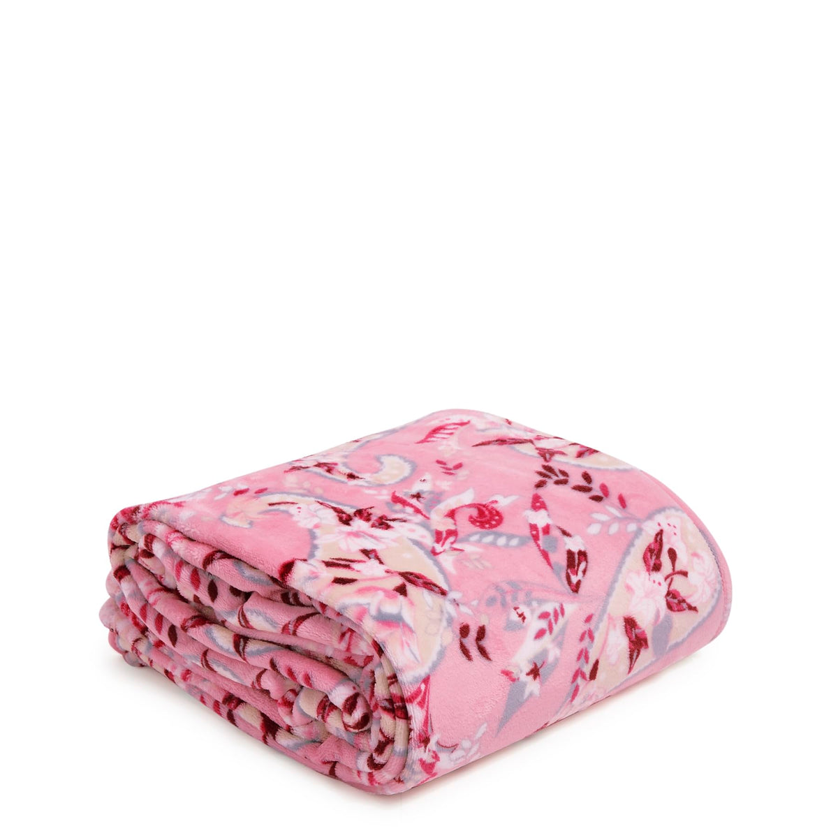 Vera Bradley Women'S Fleece Plush Throw Blanket, Botanical Paisley Pink, 80 X 50