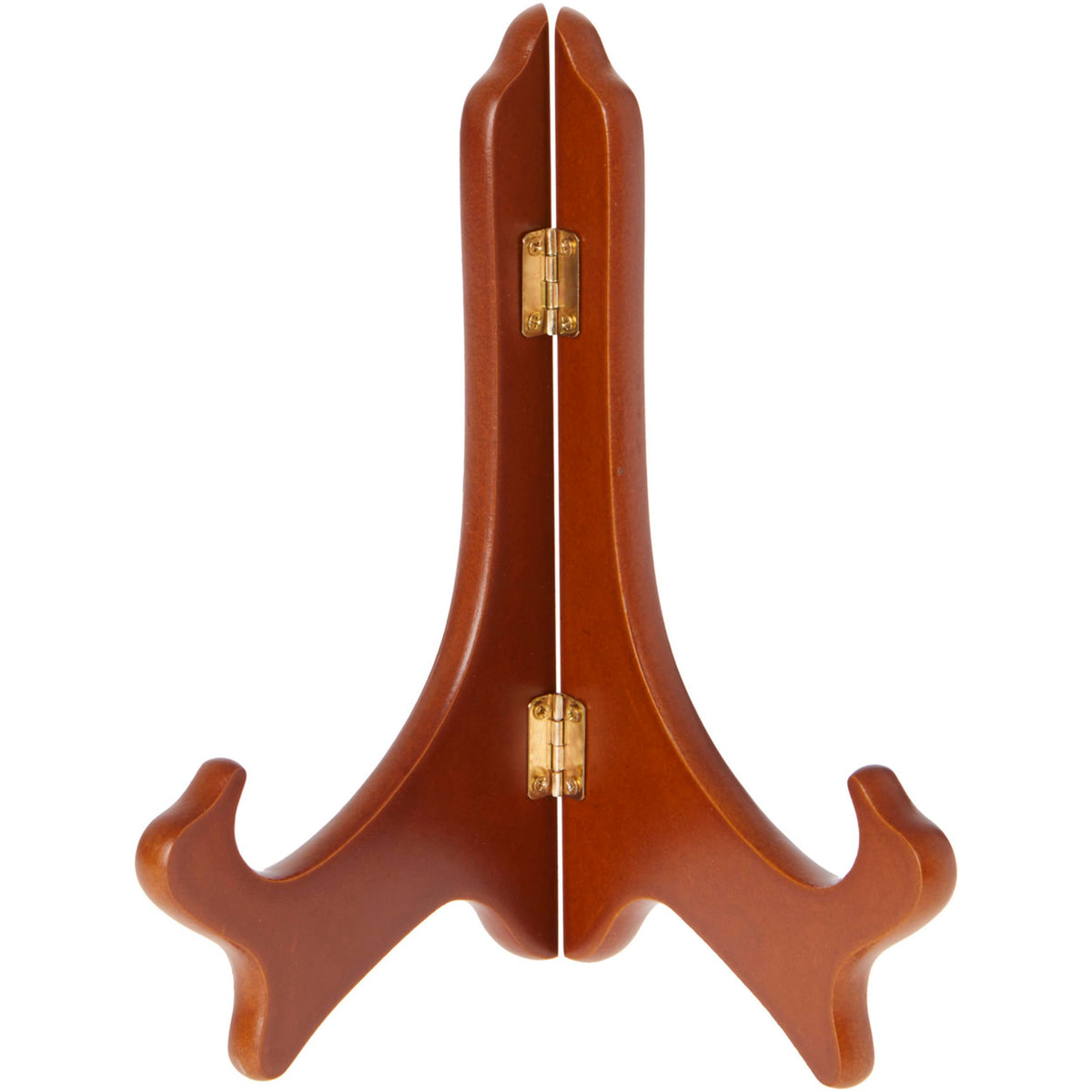 Bard's Hinged Walnut MDF Wood Plate Stand, 8'' H x 7'' W x 4.75'' D (For 8'' - 10'' Plates)