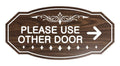 Signs Bylita Victorian Please Use Other Door Right Arrow Sign (Walnut) - Small 1 Pack