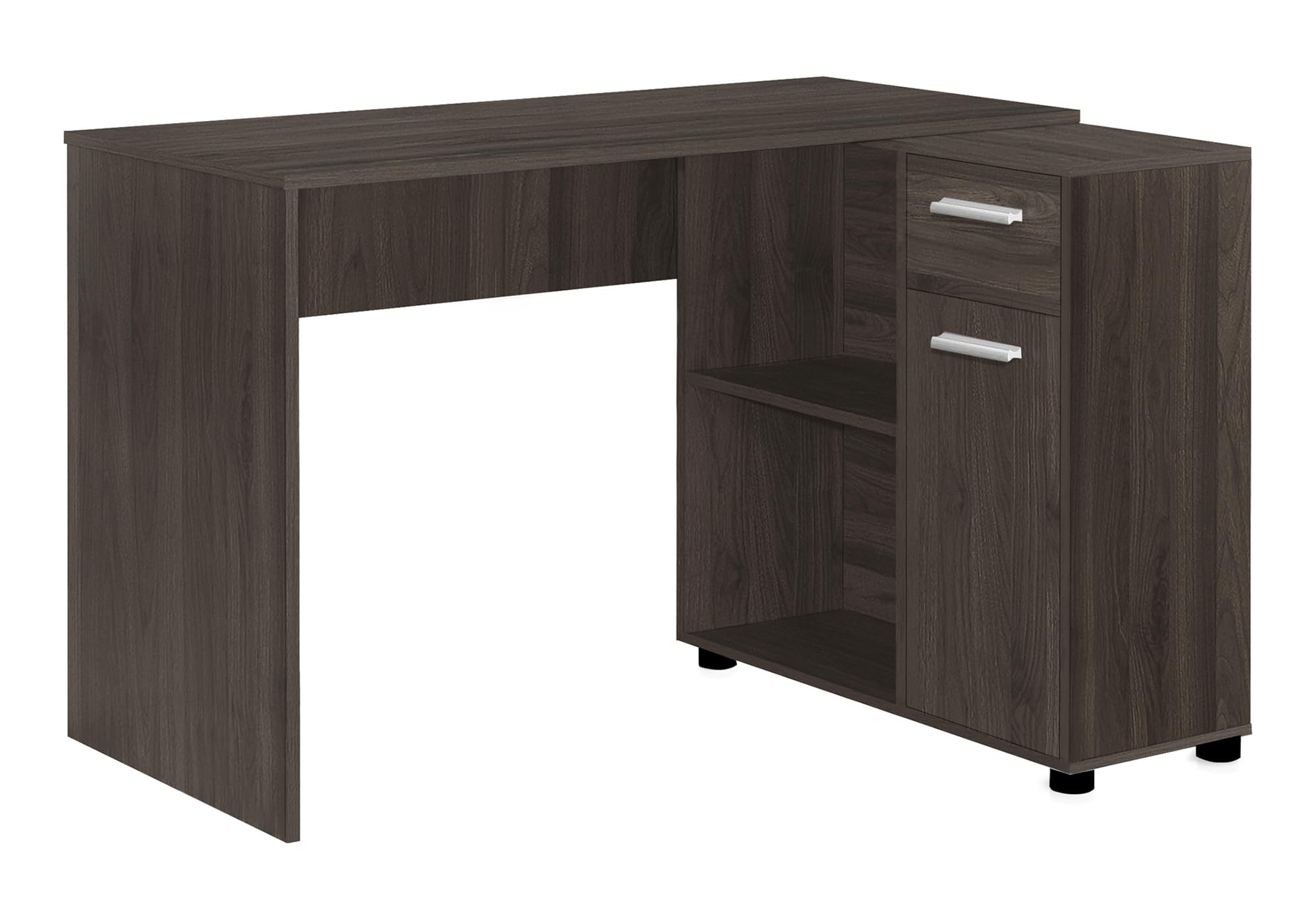 Monarch Specialties I 7349 Computer Desk, Home Office, Corner, Storage Drawers, 46&Quot; L, L Shape, Work, Laptop, Laminate, Brown, Contemporary, Modern
