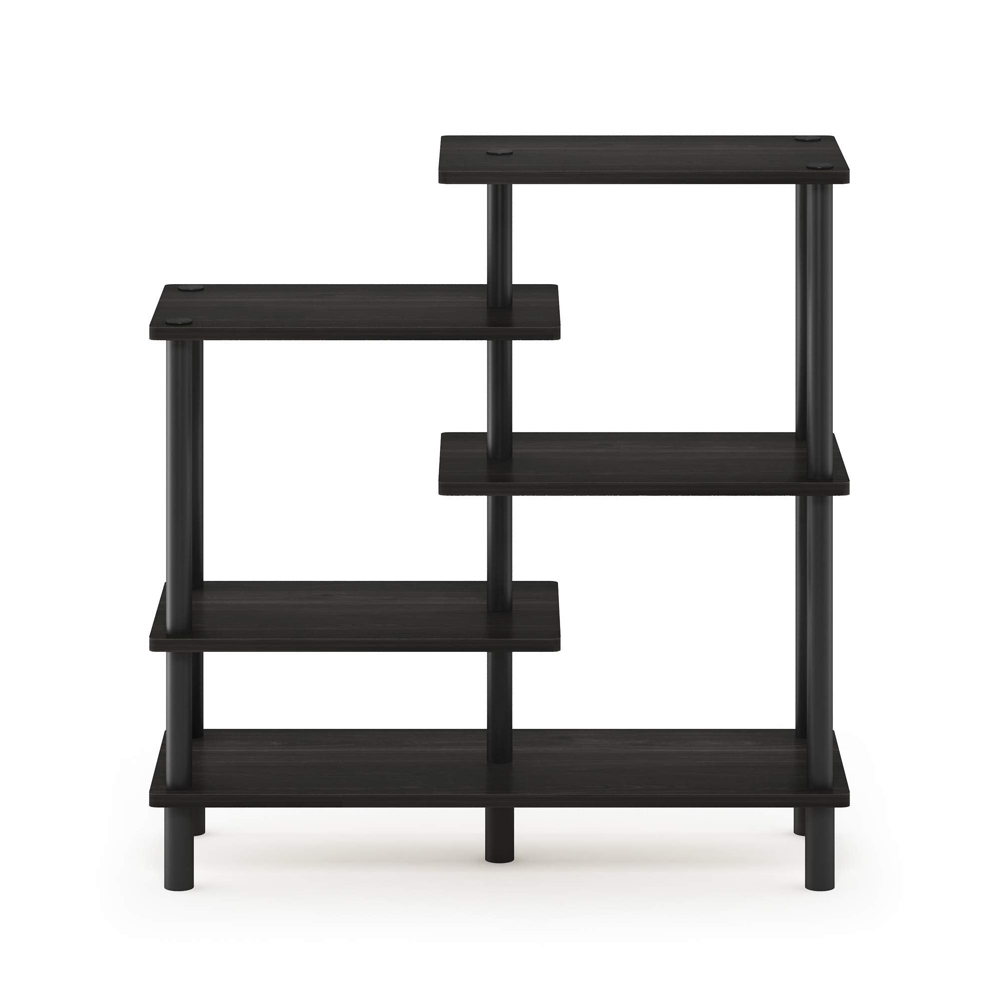 Furinno Turn-N-Tube 5-Tier Accent Display Rack, Espresso/Black