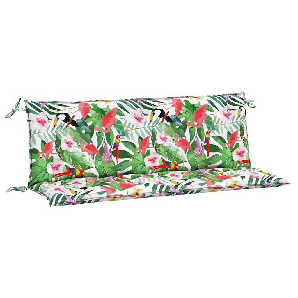 vidaXL Multicolor Garden Bench Cushions - Polyester Fabric - 2 pcs - 59.1x19.7x2.8 - with Hollow Fiber Filling and Non-Slip Desi