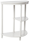 Frenchi Home Furnishing Half Moon Console Table, White, 14.38 in x 26.6 in x 6.5 in