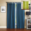 Blazing Needles Two-Tone Reversible Tab Top Twill Curtain Panels, 84" by 52", Indigo/Mojito Lime 2 Count