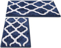 FASSCETE 2 Pieces Soft Microfiber Bath Mat, Machine Washable Shower Rugs,