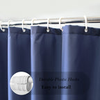 Aoohome Extra Long Shower Liner, Polyester Solid Color Shower Curtain With Hooks, Weighted Hem, Water Repellent, 72 Width X 84 H