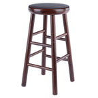 Winsome Shelby 2-Piece Swivel Counter Stools, 25 in, Walnut, Solid Wood
