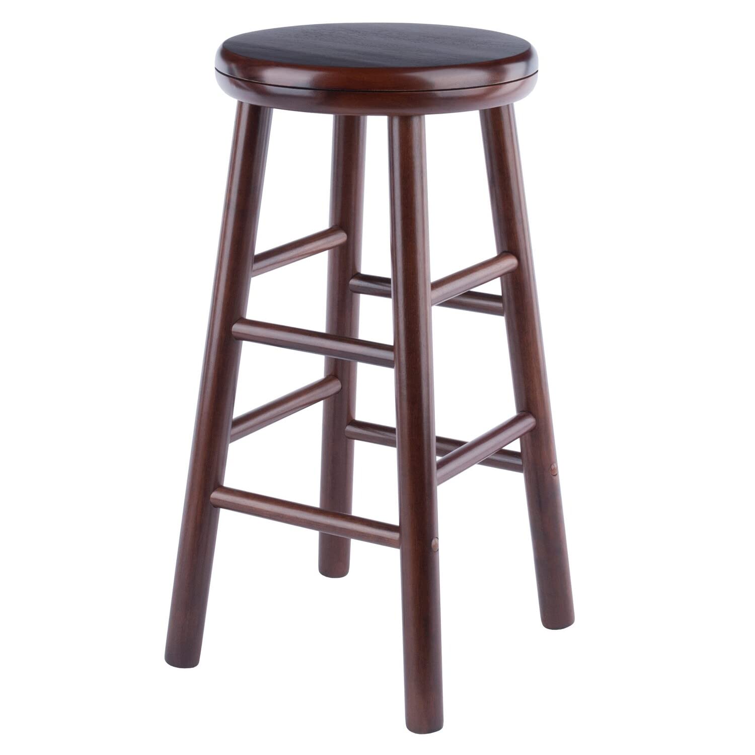 Winsome Shelby 2-Piece Swivel Counter Stools, 25 in, Walnut, Solid Wood