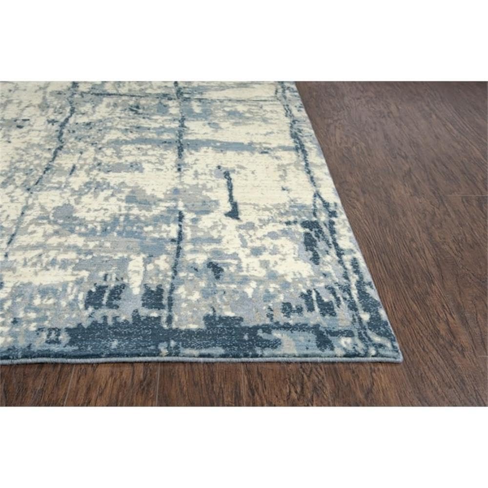 Rizzy Home Alora Decor Essential 2'6" X 10' Abstract Blue/Ivory Hybrid Area Rug