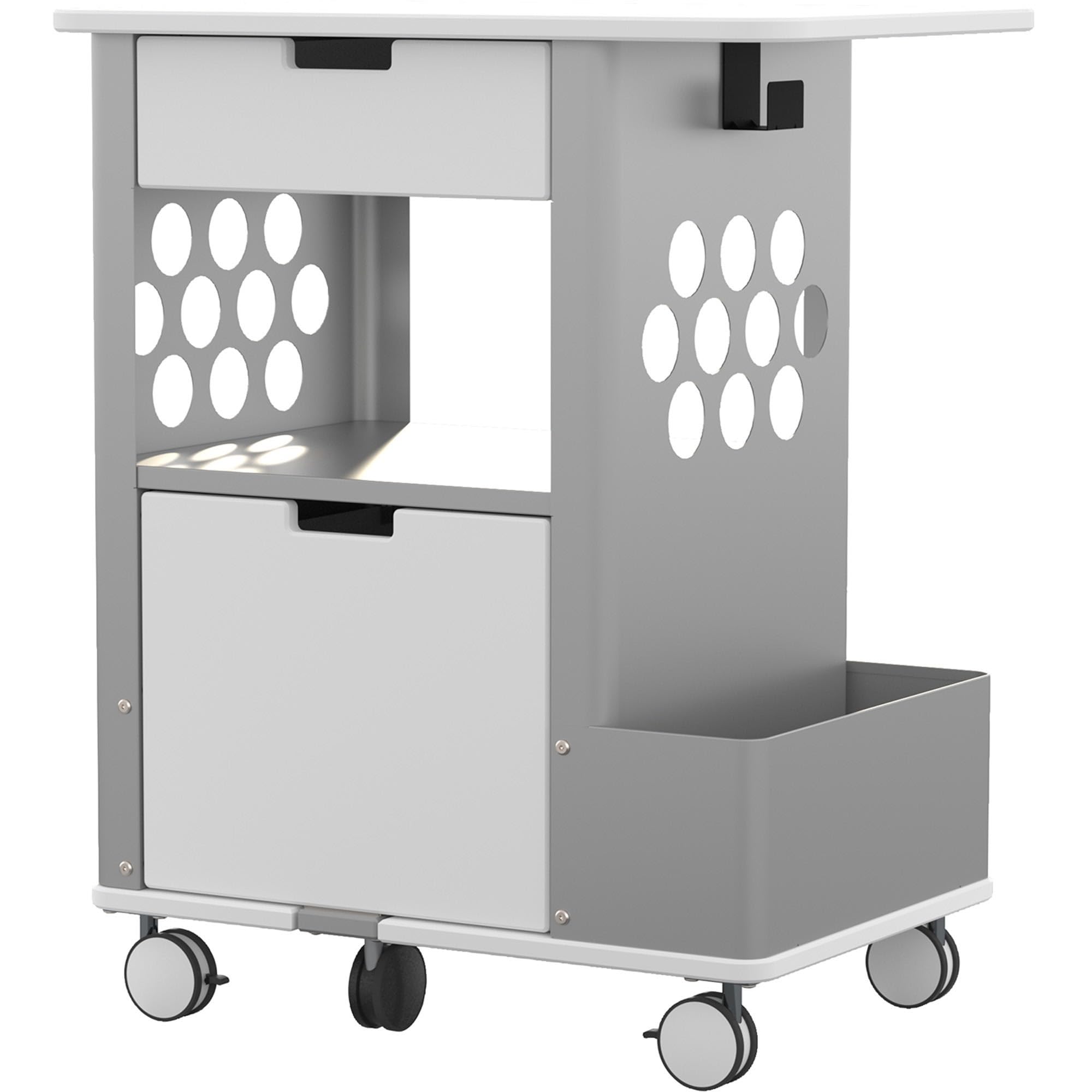 Safco Products 5202Wh Focal Cart , 28&quot;W X 20&quot;D X 33.5&quot;H, White