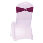 Mds Pack Of 10 Spandex Chair Sashes Bow Sash Elastic Chair Bands Ties With Buckle For Wedding And Events Decoration Spandex Slider Sashes Bow - Eggplant