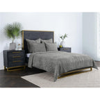 Kosas Home Dimitry 92" Velvet and Solid Cotton Sateen Queen Quilt in Sage Green