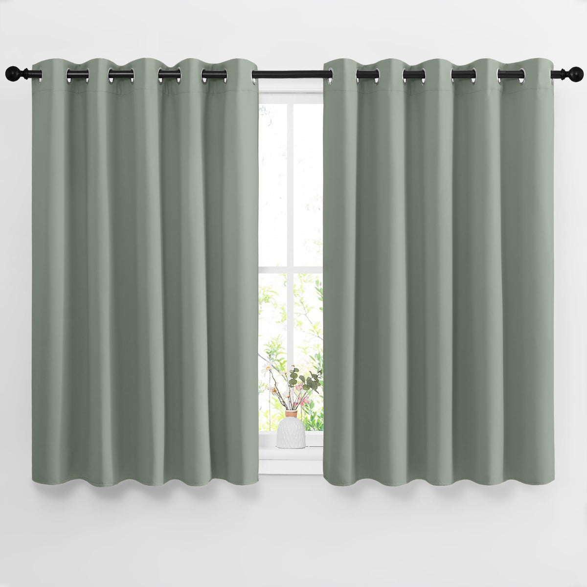Nicetown Blackout Curtains 54 Inch Length For Bedroom - Grommet Thermal Insulated Solid Window Treatments Sound Reducing For Kid