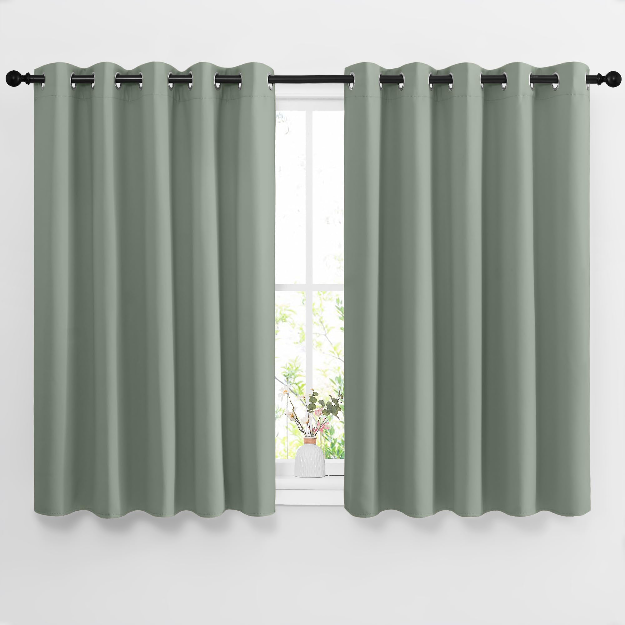 Nicetown Blackout Curtains 54 Inch Length For Bedroom - Grommet Thermal Insulated Solid Window Treatments Sound Reducing For Kid