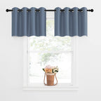 Nicetown Kitchen Tiers Valances For Small Windows,Stone Blue Small Curtains For Bathroom Blackout Thermal Insulating Curtain For Bedroom Thanksgiving Gift With Gromemt(52 By 18 Inches,2 Panels)