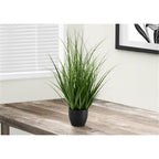 Monarch Specialties I 9575 Artificial Plant, 23' Tall, Grass, Indoor, Faux, Fake, Table, Greenery, Potted, Real Touch, Decorative, Green Grass, Black Pot