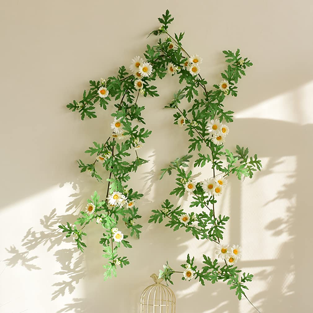 Somyting Artificial Daisy Garland Decorative Fake Flower Vine Hanging 5.6Ft Silk Flower Greenery For Home Garden Outdoor Ceremon