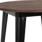 Flash Furniture Philip 30' Round Black Metal Indoor Bar Height Table With Walnut Rustic Wood Top