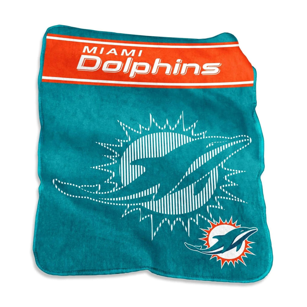Miami Dolphins Blanket 60X80 Raschel Throw