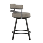 Steve Silver Furniture Gene Swivel 24-Inch Seat Height Counter Stool, 60-Degree Swivel, Modern/Mid-Century Design, Counter Table/Bar, Dining Room, 20.5" D x 20.5" W x 32.5" H, Gray