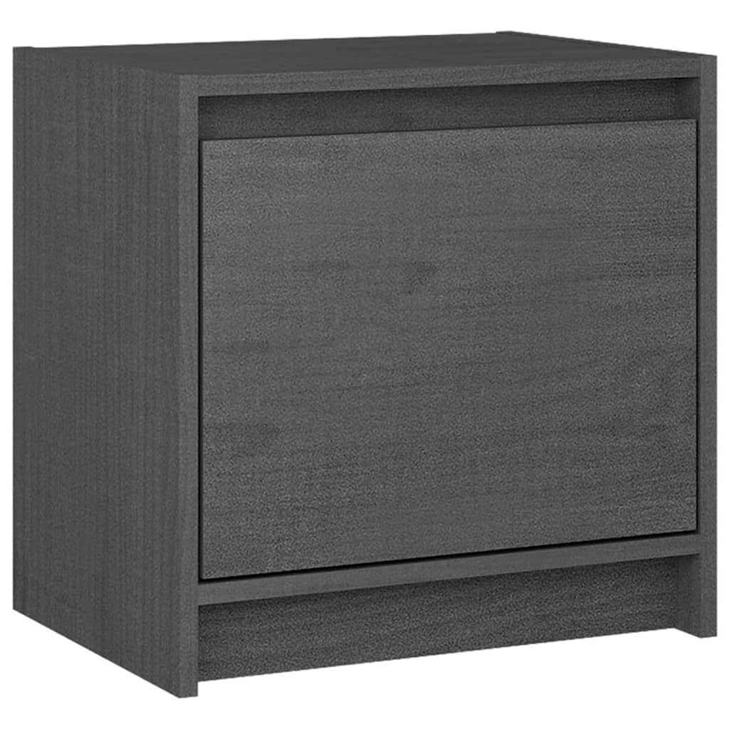 vidaXL Bedside Cabinets 2 pcs Gray 15.7&quot;x12&quot;x15.7&quot; Solid Pinewood