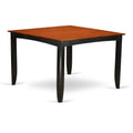East West Furniture FAIR7-BLK-W Fairwind 7 Piece Kitchen Counter Height Set Consist of a Square Pub Table with Pedestal and 6 Dining Room Chairs, 54x54 Inch