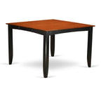 East West Furniture FAIR7-BLK-W Fairwind 7 Piece Kitchen Counter Height Set Consist of a Square Pub Table with Pedestal and 6 Dining Room Chairs, 54x54 Inch