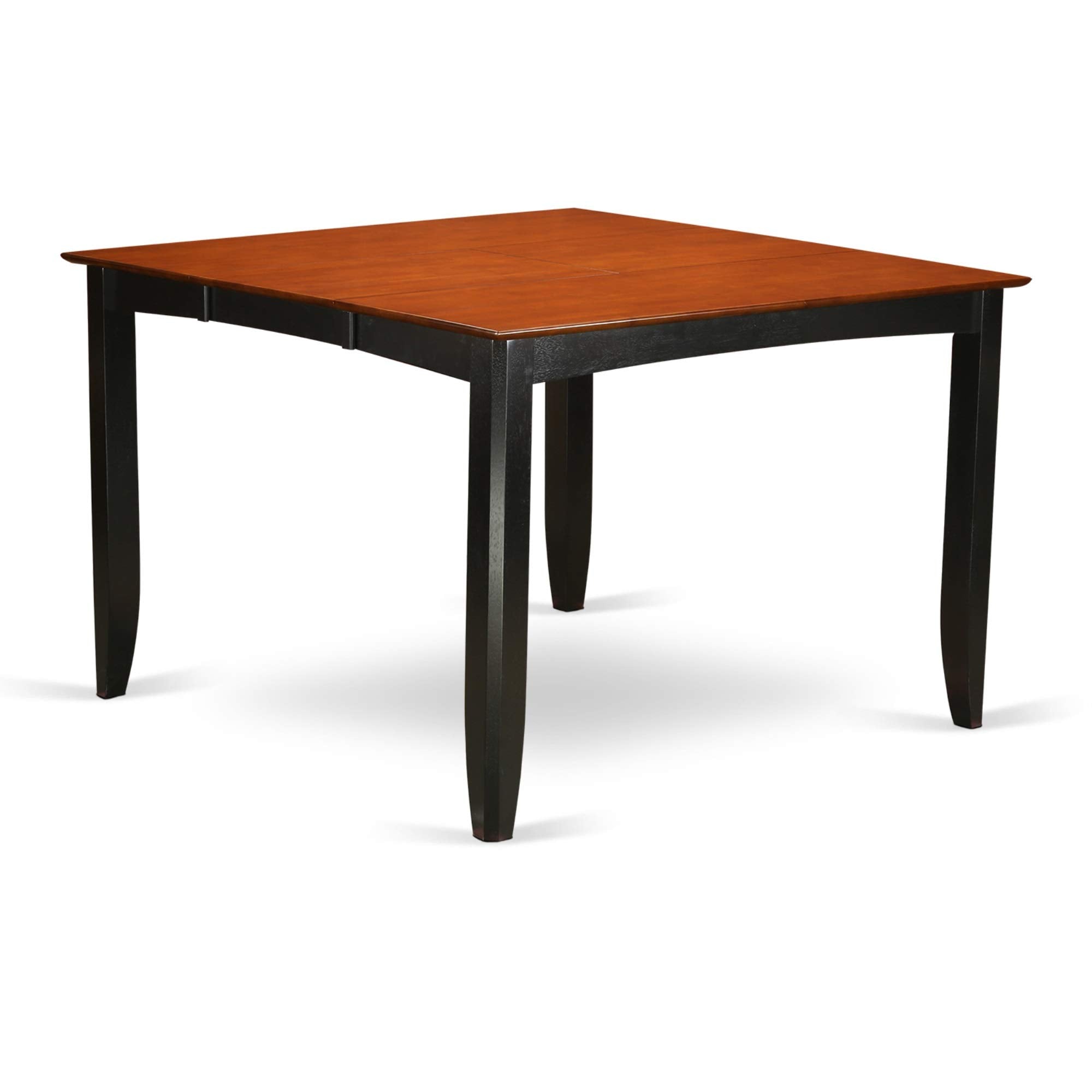 East West Furniture FAIR7-BLK-W Fairwind 7 Piece Kitchen Counter Height Set Consist of a Square Pub Table with Pedestal and 6 Dining Room Chairs, 54x54 Inch