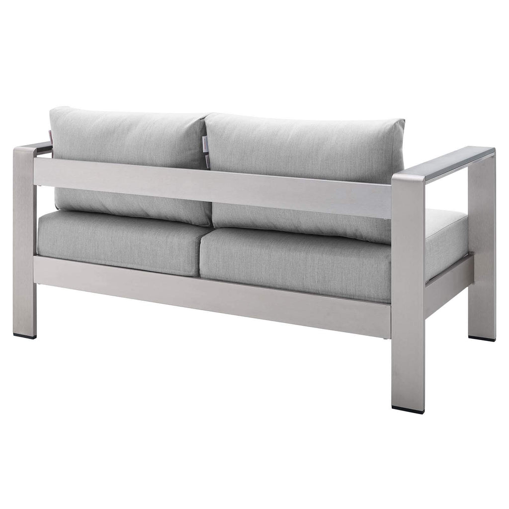 Modway Eei-4226-Slv-Gry Shore Eei-4226-Slv-Gryshore Sunbrella Patio Loveseat In Silver Gray