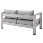 Modway Eei-4226-Slv-Gry Shore Eei-4226-Slv-Gryshore Sunbrella Patio Loveseat In Silver Gray