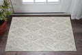 2' X 3' Ivory And Gray Floral Hand Tufted Area Rug