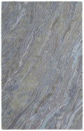 4' X 6' Blue Green And Gray Abstract Hand Tufted Area Rug