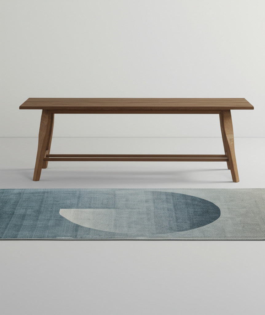 4' X 6' Blue And White Geometric Hand Tufted Area Rug