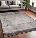5' X 8' Gray Ivory And Taupe Abstract Distressed Area Rug