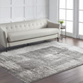 5' X 8' Gray Black And Taupe Abstract Distressed Area Rug
